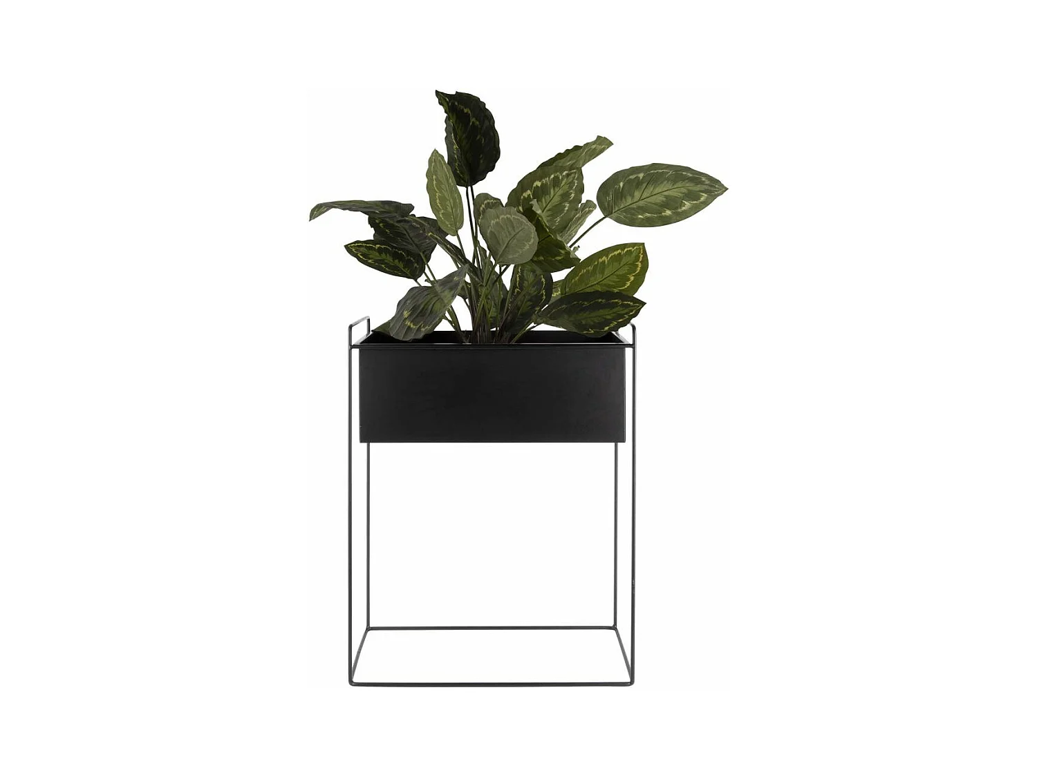 Set de 2 supports à plantes rectangulaires en métal Essence Noir