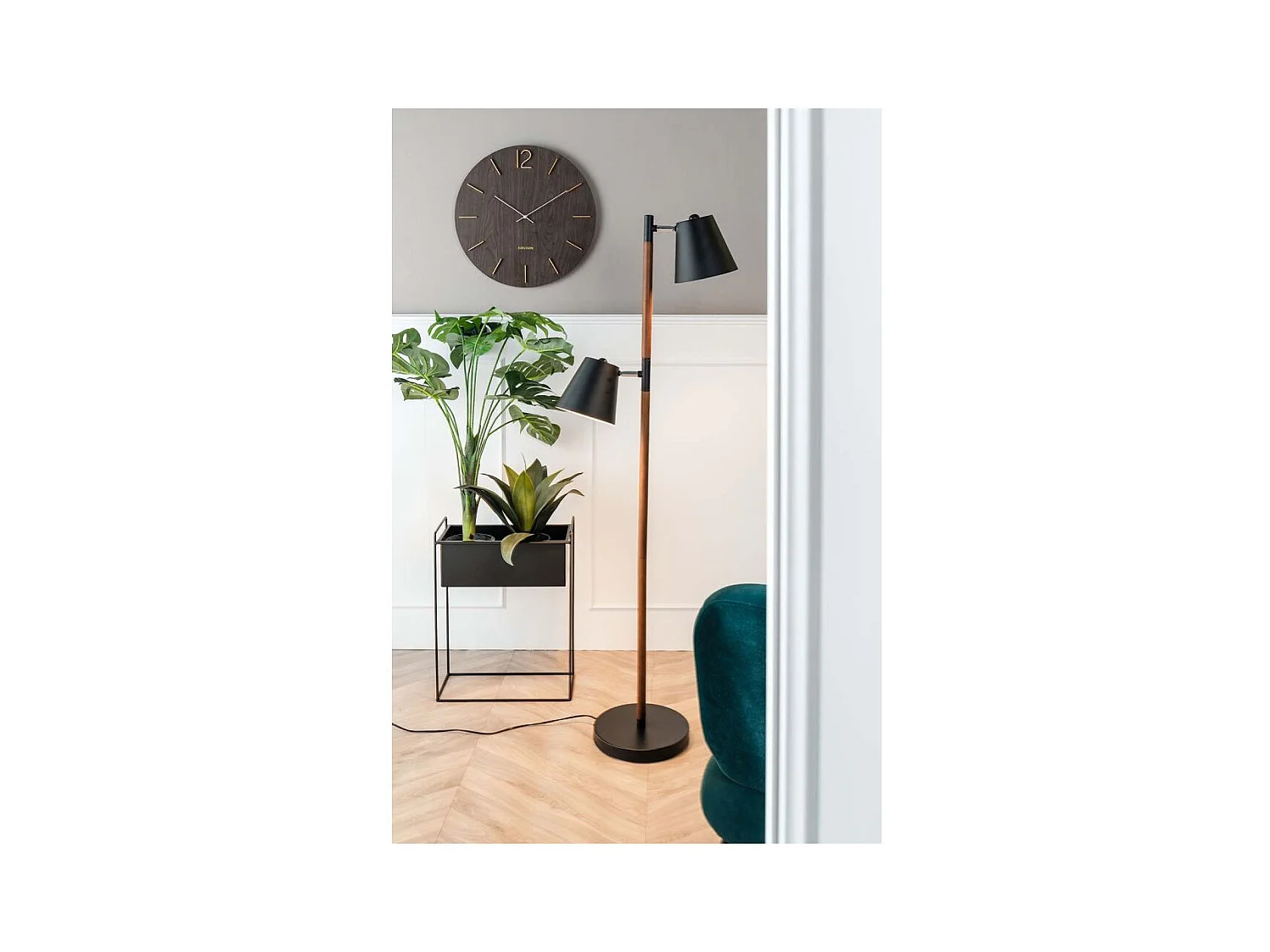 Set de 2 supports à plantes rectangulaires en métal Essence Noir