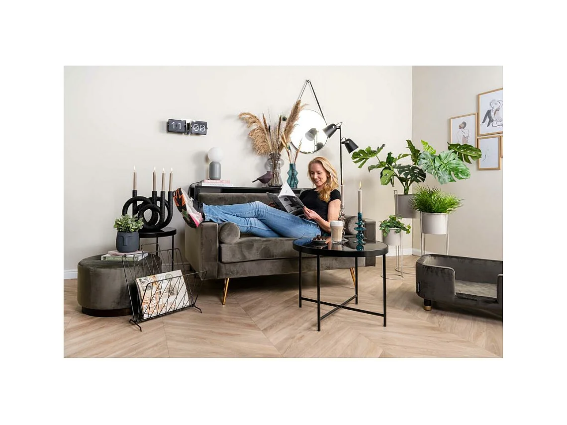 Set de 2 supports à plantes rectangulaires en métal Essence Noir