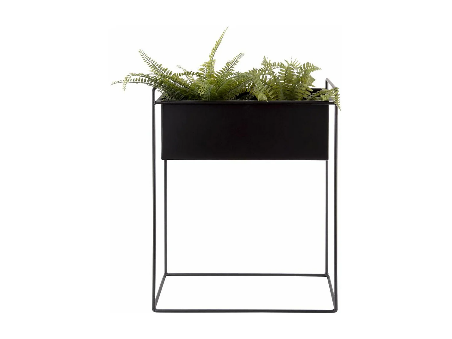 Set de 2 supports à plantes rectangulaires en métal Essence Noir