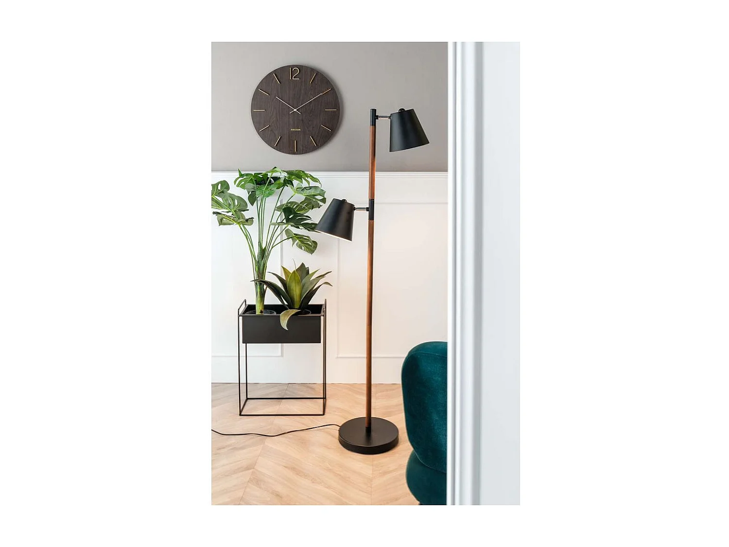 Set de 2 supports à plantes rectangulaires en métal Essence Noir