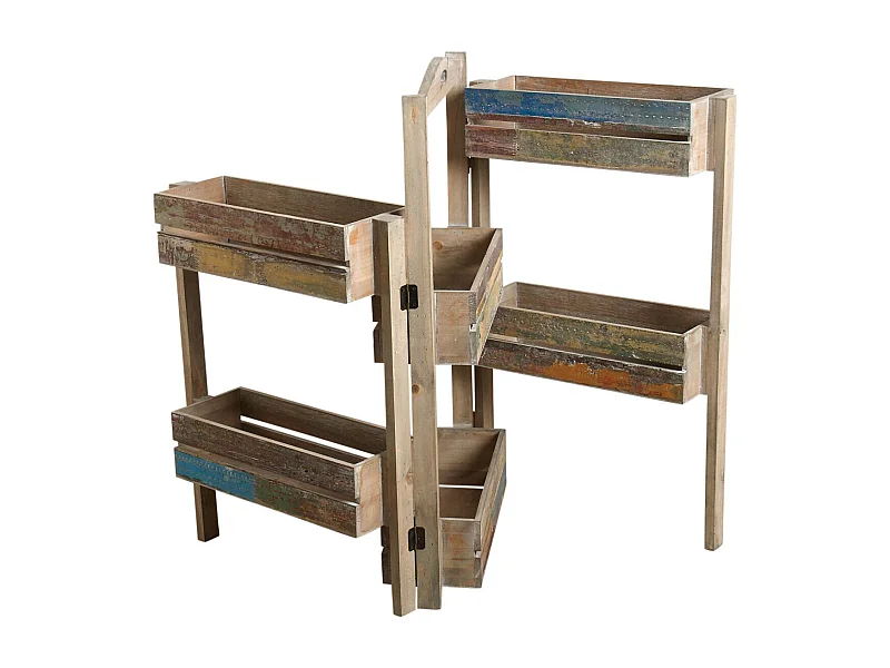 Jardinière triptyque bois recyclé