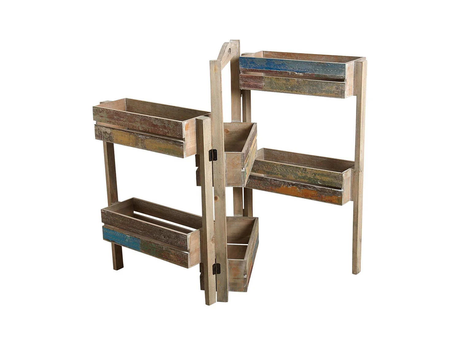 Jardinière triptyque bois recyclé