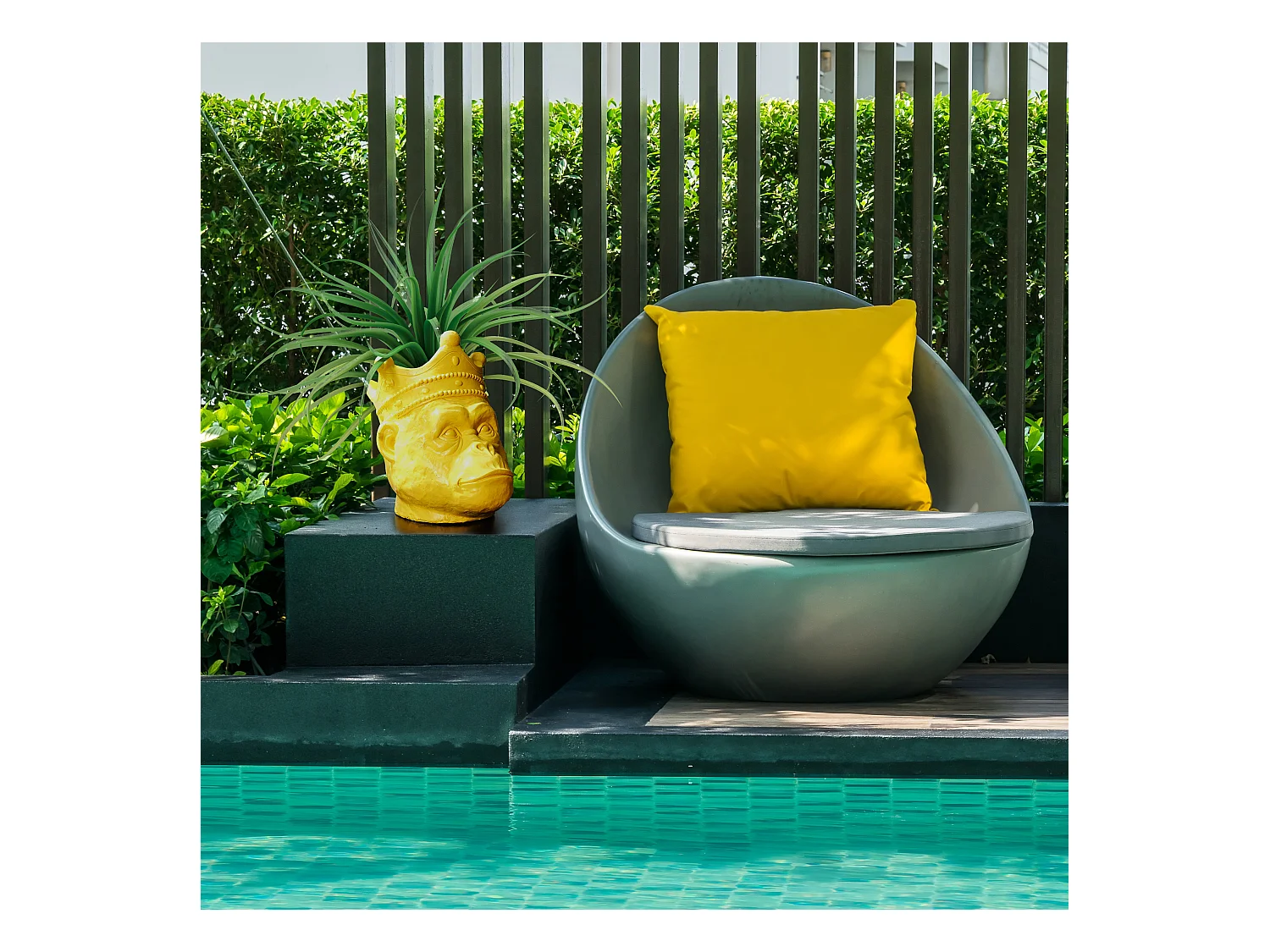 Porte Plante Orangoutan Magnesia Jaune H38.5cm Jaune