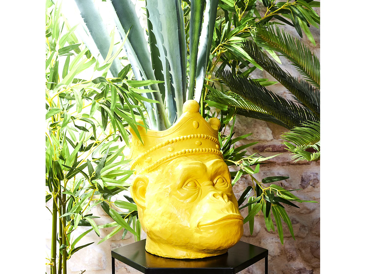 Porte Plante Orangoutan Magnesia Jaune H38.5cm Jaune