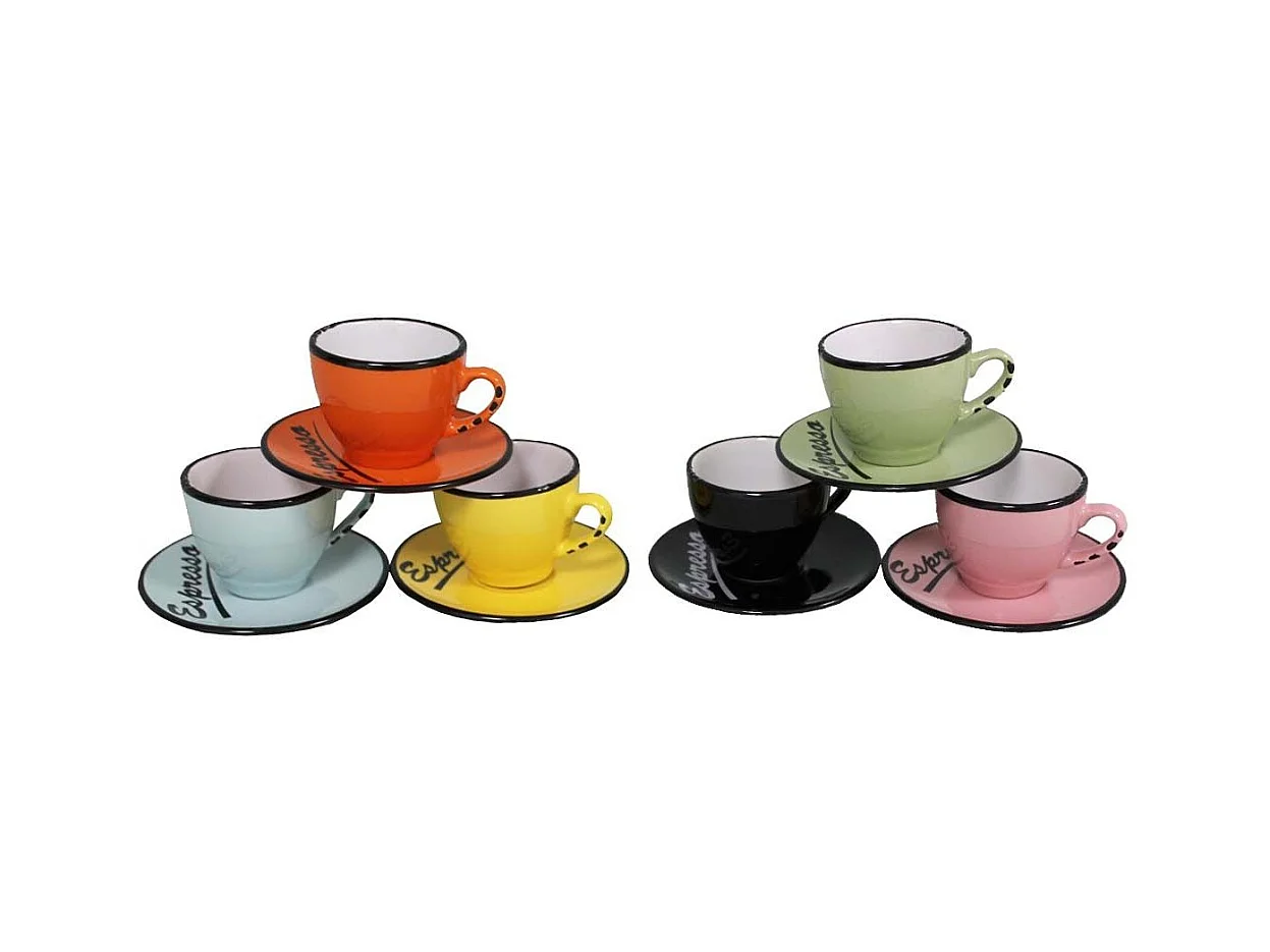 Set 6 tasses et sous tasses expresso Brasserie Bistrot (Lot de 6)