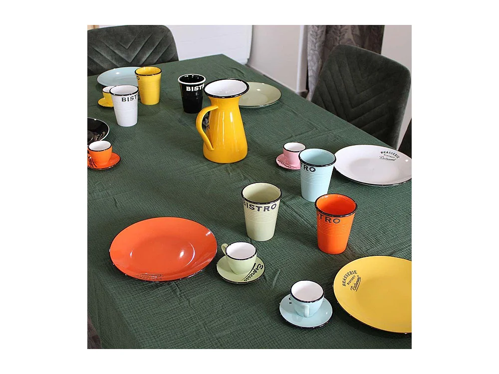 Set 6 tasses et sous tasses expresso Brasserie Bistrot (Lot de 6)