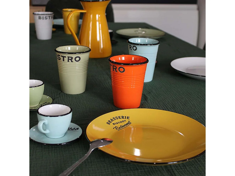 Set 6 tasses et sous tasses expresso Brasserie Bistrot (Lot de 6)