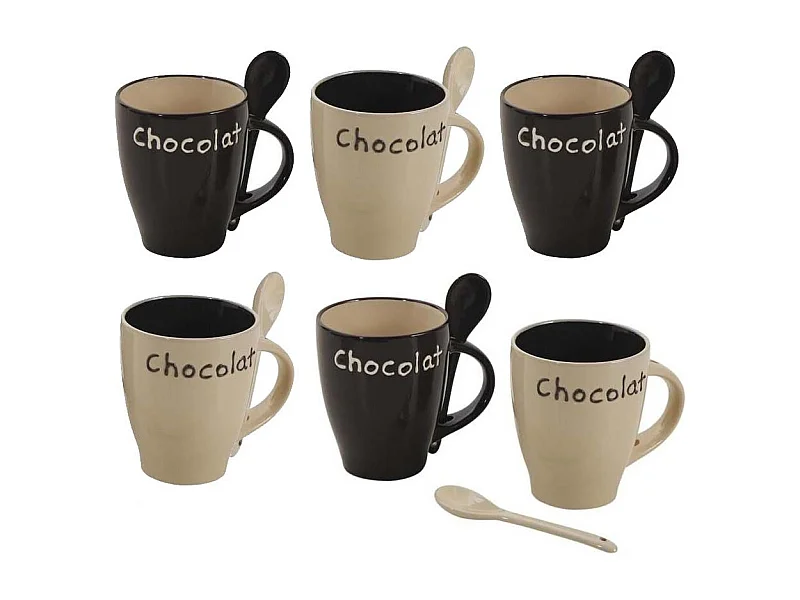 Mug à chocolat en grès (Lot de 6)