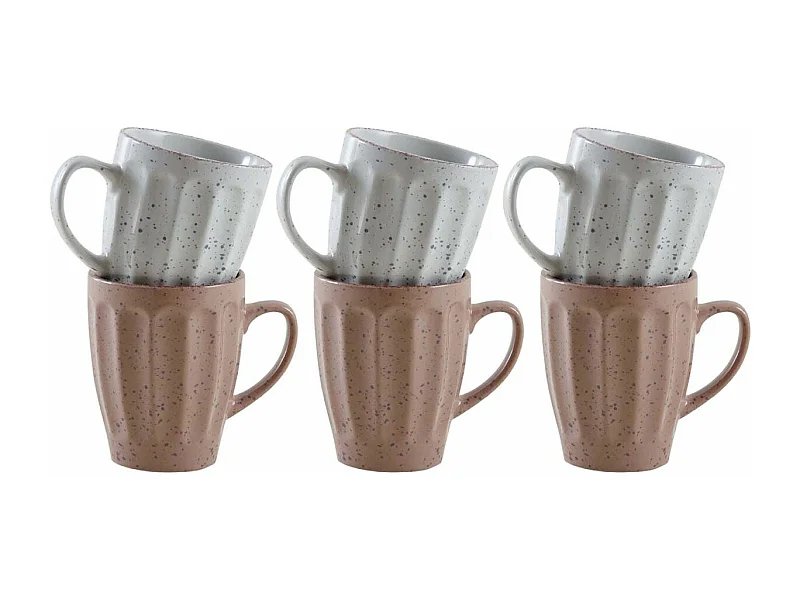 Mug vintage en grès 340 ml  Terrazzo (Lot de 6)