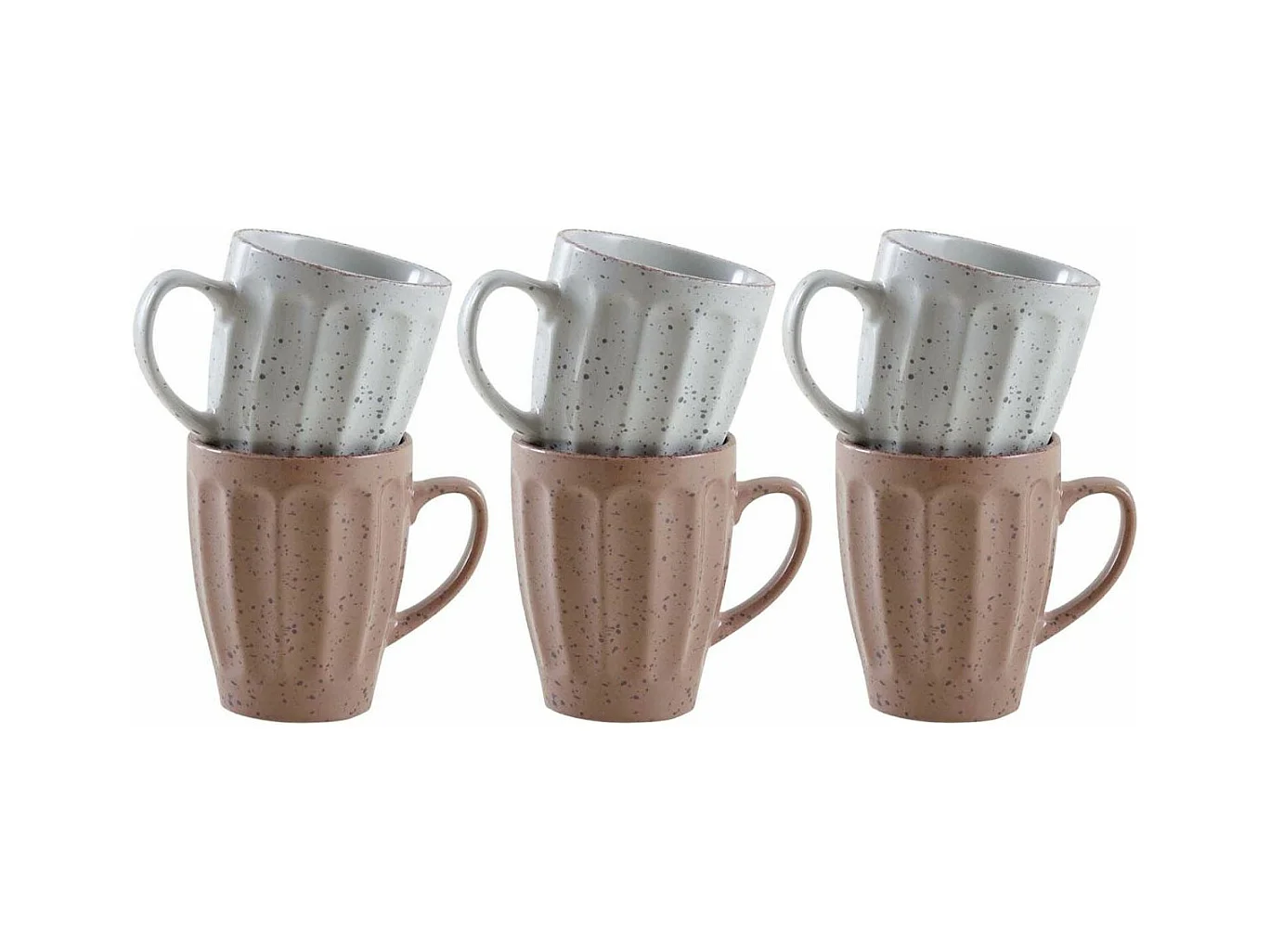 Mug vintage en grès 340 ml  Terrazzo (Lot de 6)