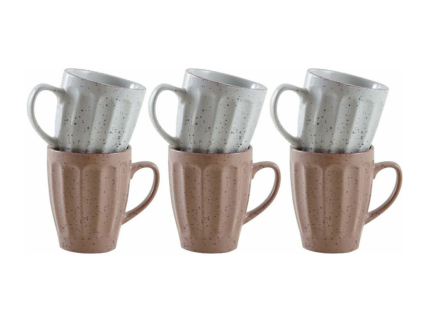 Mug vintage en grès 340 ml  Terrazzo (Lot de 6)