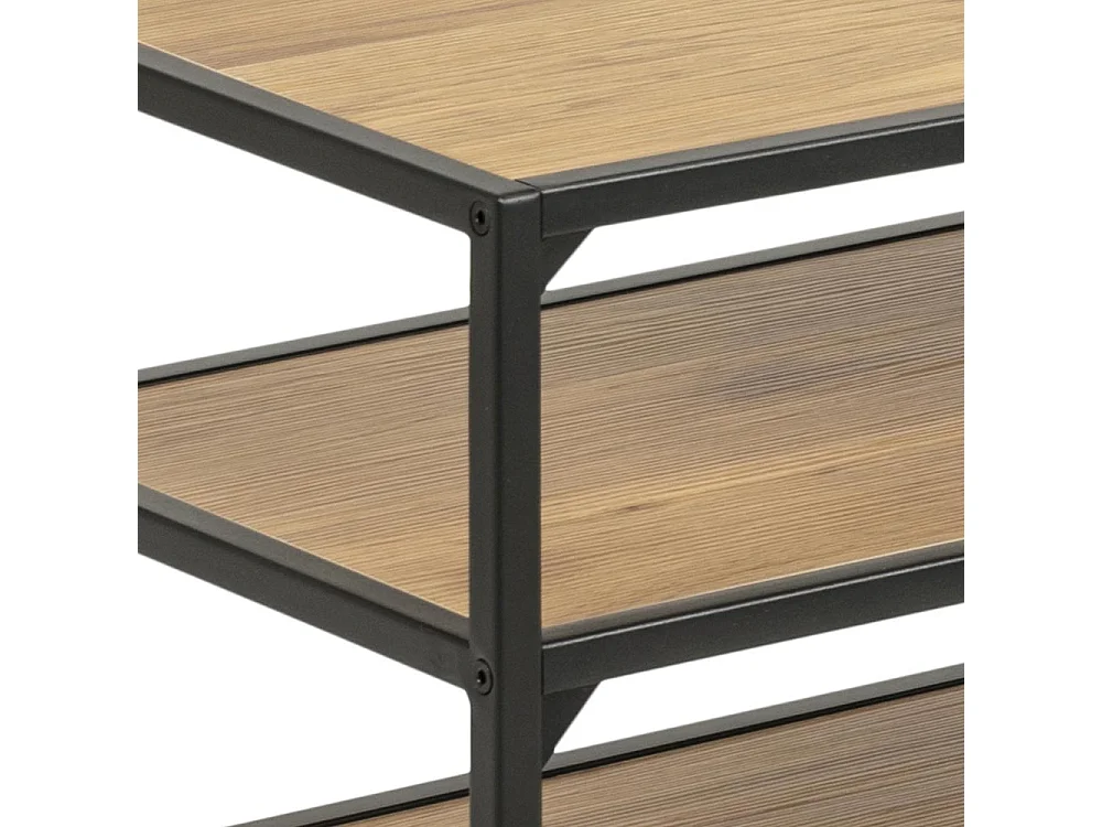 Mobile TV stile industriale nero e legno FACTORY