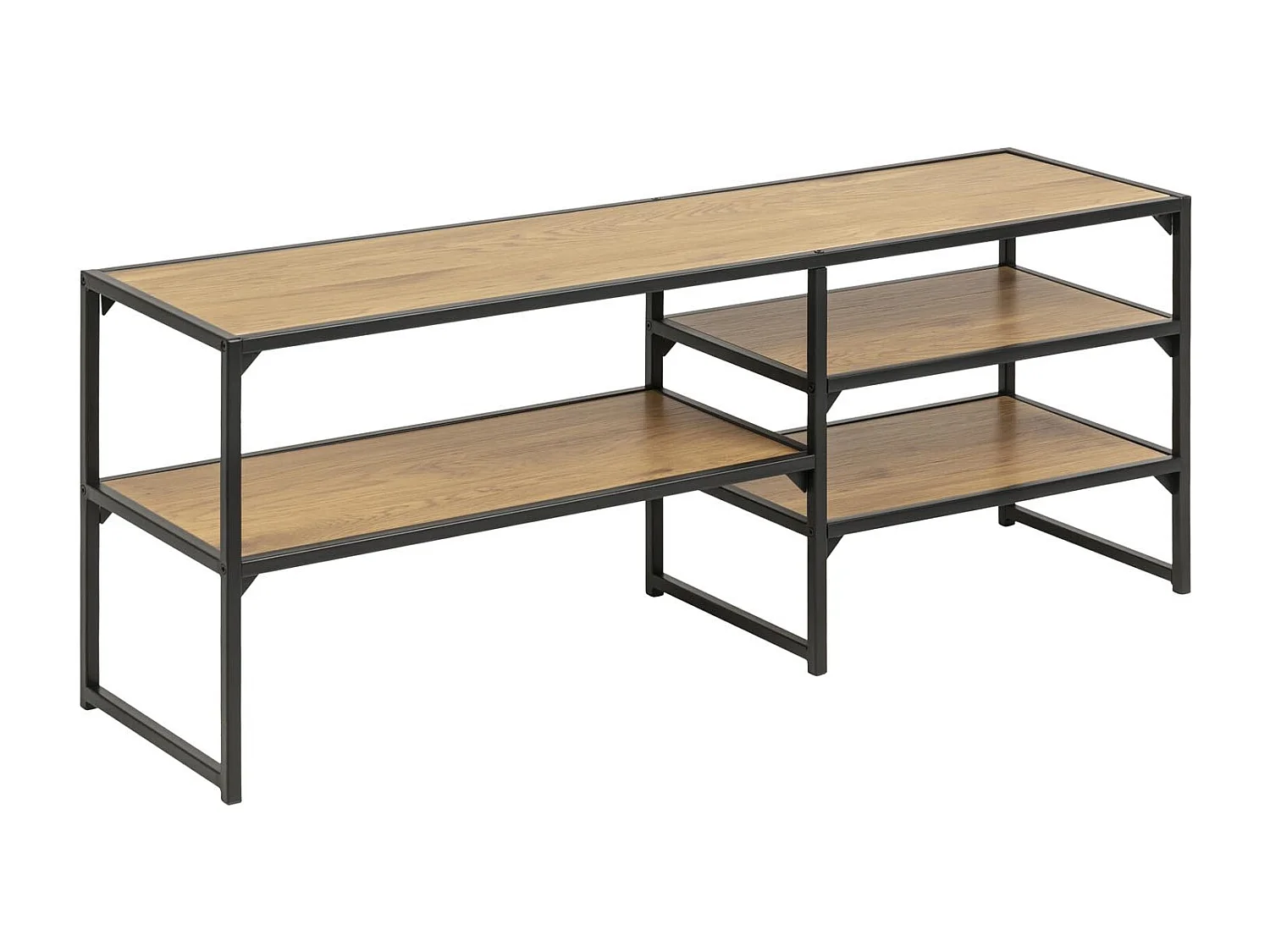 Mobile TV stile industriale nero e legno FACTORY