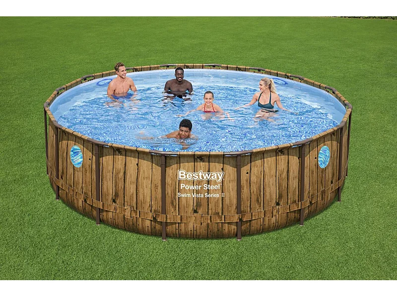 Aufstellpool mit braunem Rattan-Effekt, 4,88 x 1,22 m HILO