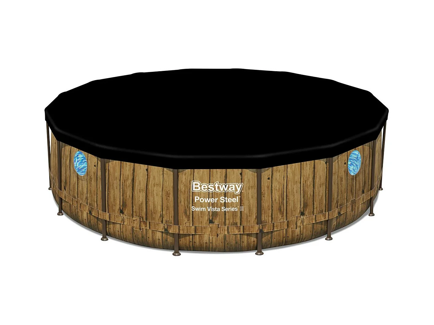 Aufstellpool mit braunem Rattan-Effekt, 4,88 x 1,22 m HILO