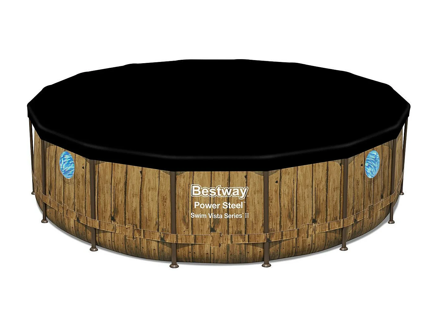 Piscina elevada efecto ratán marrón 4,88x1,22 m HILO