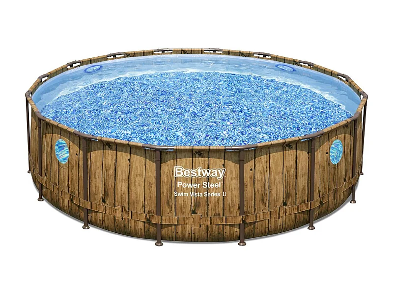 Piscina fuori terra castagna effetto rattan 4,88 x 1,22 m HILO