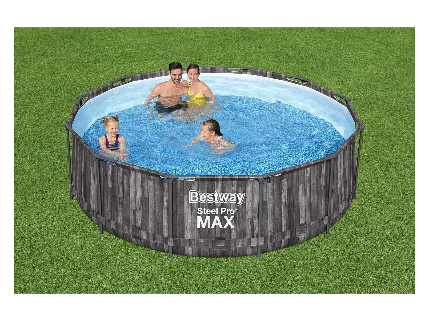 Piscine tubulaire hors sol ronde gris 3,66 x 1 m HILO