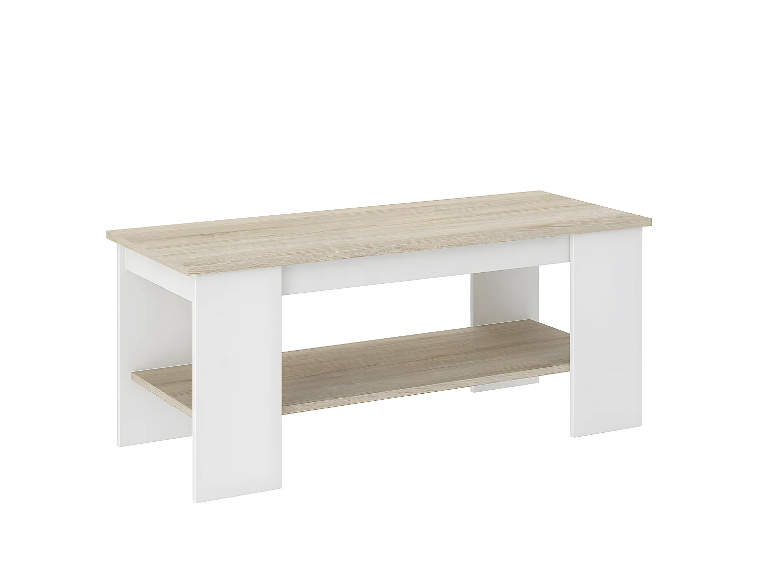 VIENNA | Table basse rectangulaire style contemporain scandinave pour salon séjour bureau 120x50x45 | Rangement livres/télécommandes