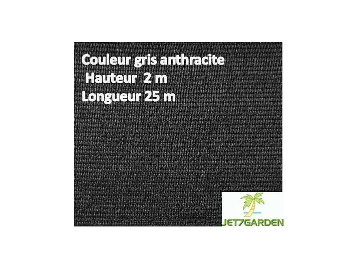 Toile brise-vue haute densité grise 2 x 25 m