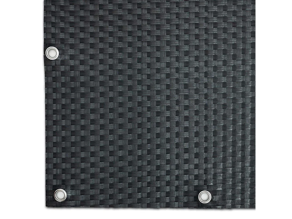 Brise-vue en résine tressée avec oeillets métalliques coloris anthracite 1 x 5 m