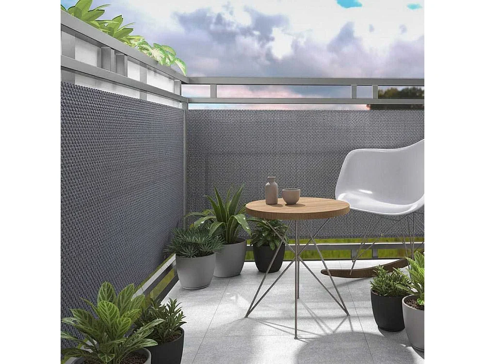 Brise-vue en résine tressée pour balcon et clôture coloris beige 1 x 3 m