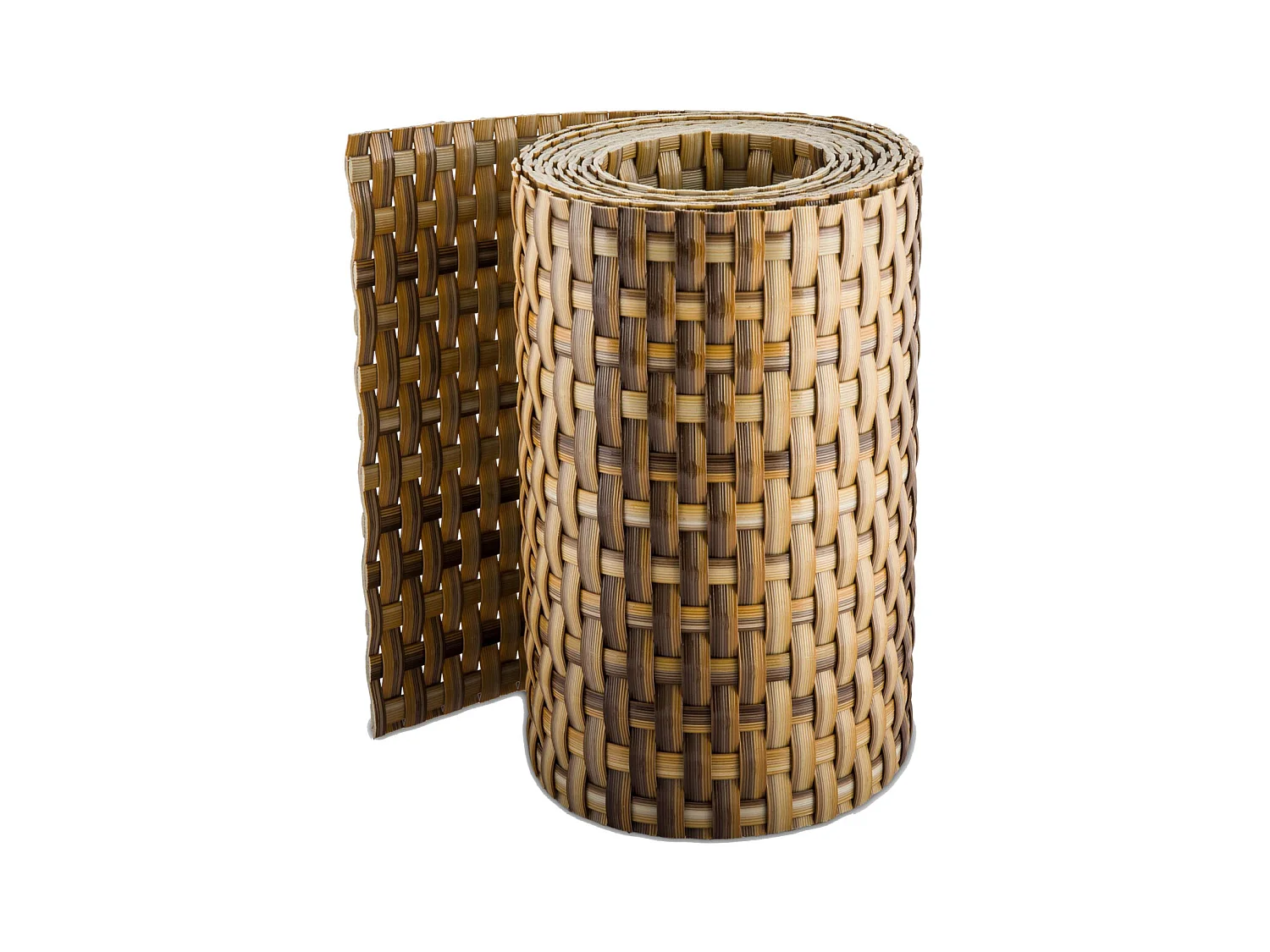 Bande brise-vue en résine tressée pour clôture rigide 19 x 255 cm Marron et beige