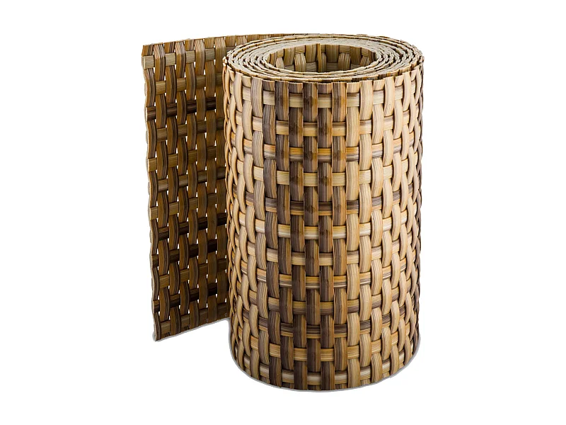 Bande brise-vue en résine tressée pour clôture rigide 19 x 255 cm Marron et beige