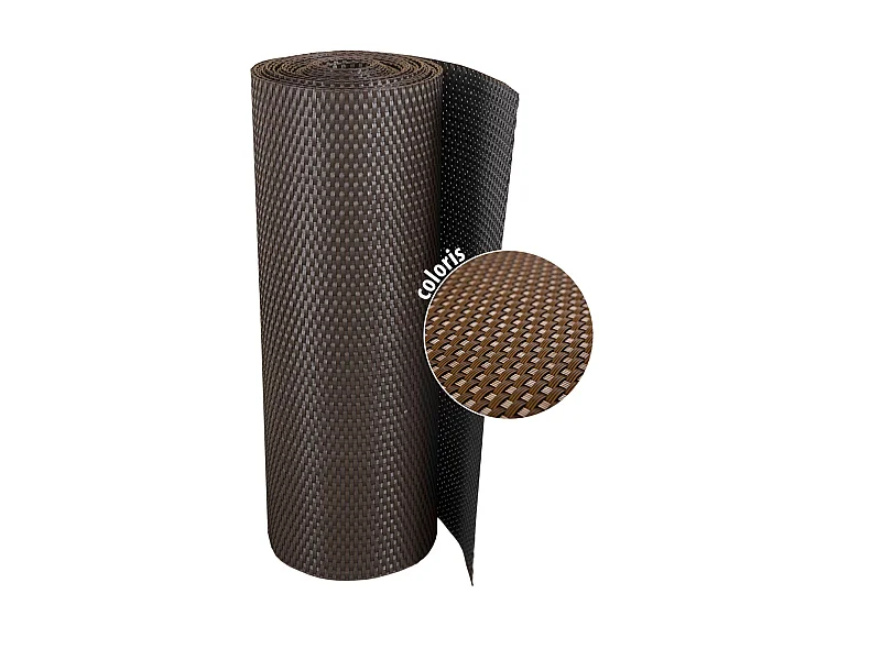 Brise-vue en résine tressée pour balcon et clôture coloris marron 1 x 3 m