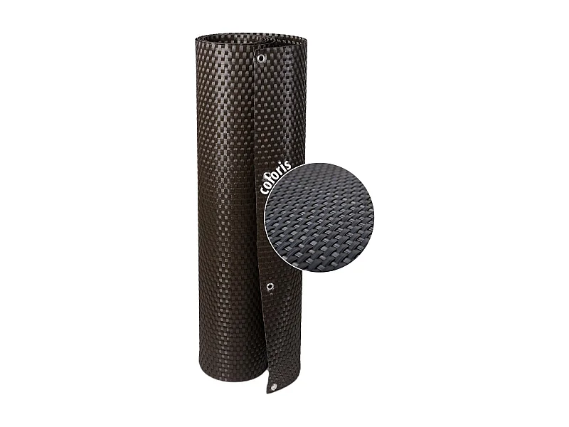 Brise-vue en résine tressée avec oeillets métalliques coloris anthracite 0.9 x 5 m