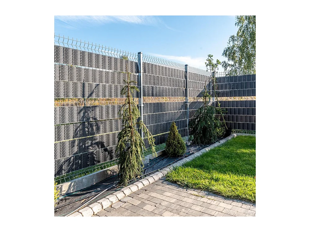 Bande brise-vue en résine tressée pour clôture rigide 19 x 255 cm Marron foncé