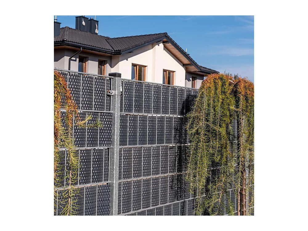 Bande brise-vue en résine tressée pour clôture rigide 19 x 255 cm Vert