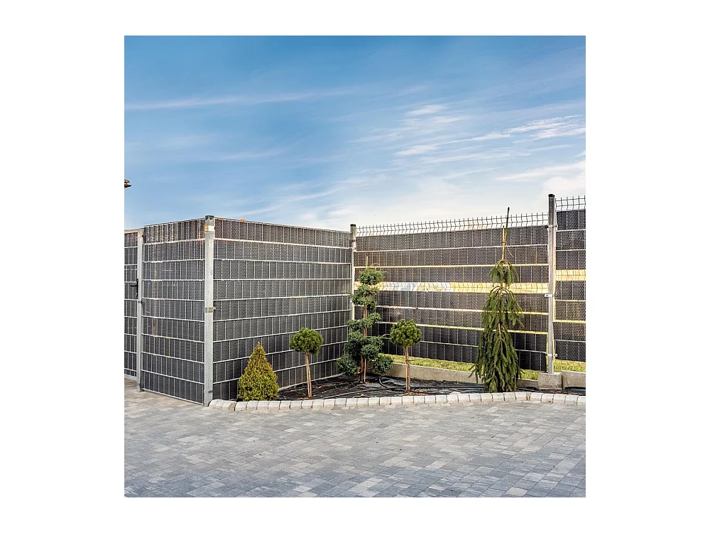 Bande brise-vue en résine tressée pour clôture rigide 19 x 255 cm Vert