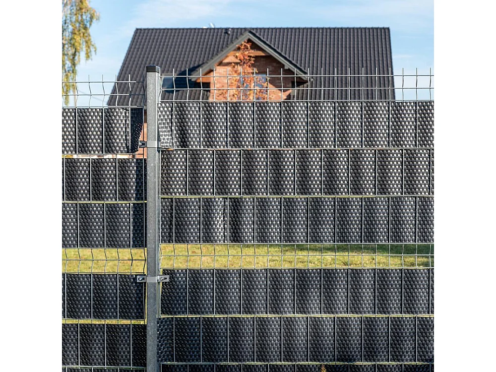 Sichtschutzstreifen für starre Zäune aus geflochtenem Harz 19 x 255 cm (grün)