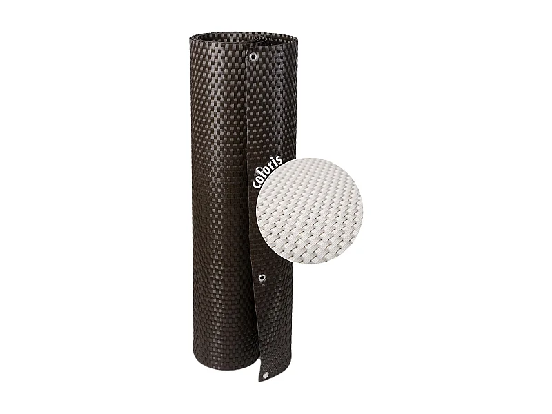 Brise-vue en résine tressée avec oeillets métalliques coloris blanc 1 x 5 m