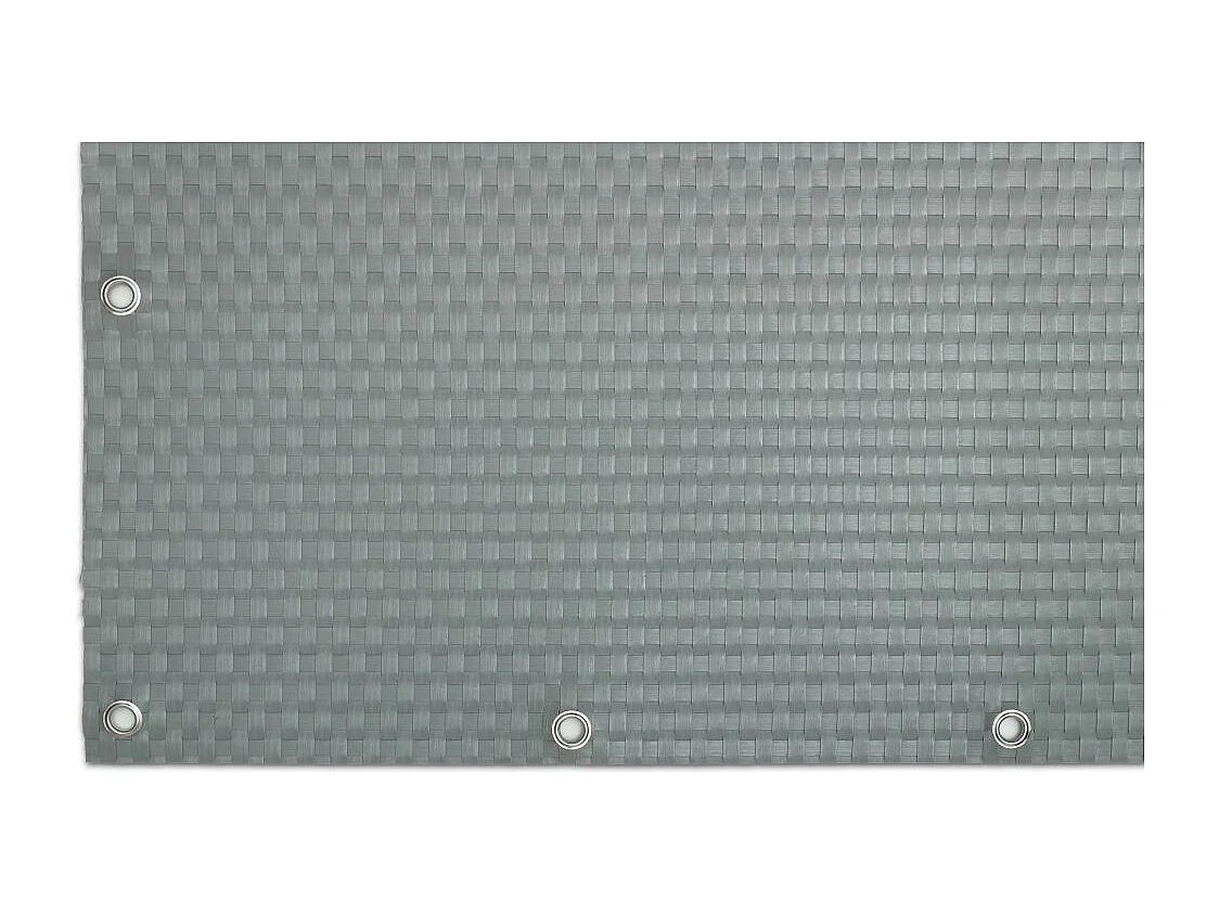 Brise-vue en résine tressée avec oeillets métalliques coloris gris clair 0.9 x 3 m