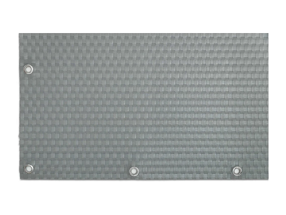 Brise-vue en résine tressée avec oeillets métalliques coloris gris clair 0.9 x 3 m