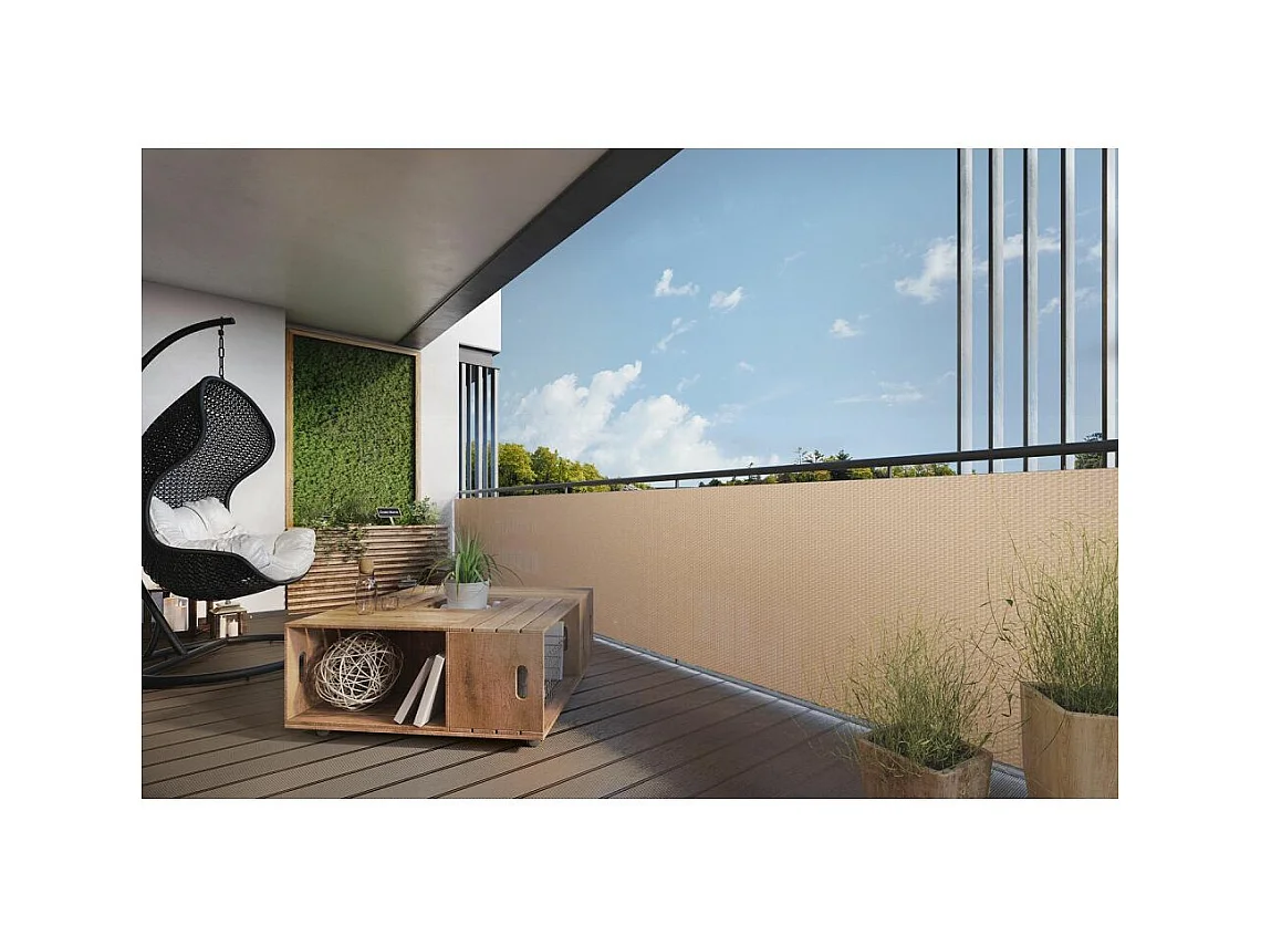 Brise-vue en résine tressée pour balcon et clôture coloris vert 1 x 5 m