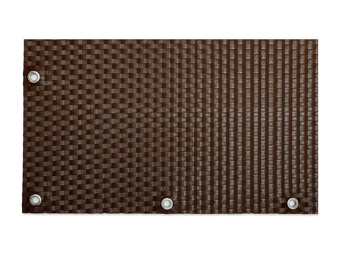 Brise-vue en résine tressée avec oeillets métalliques coloris marron 1 x 5 m