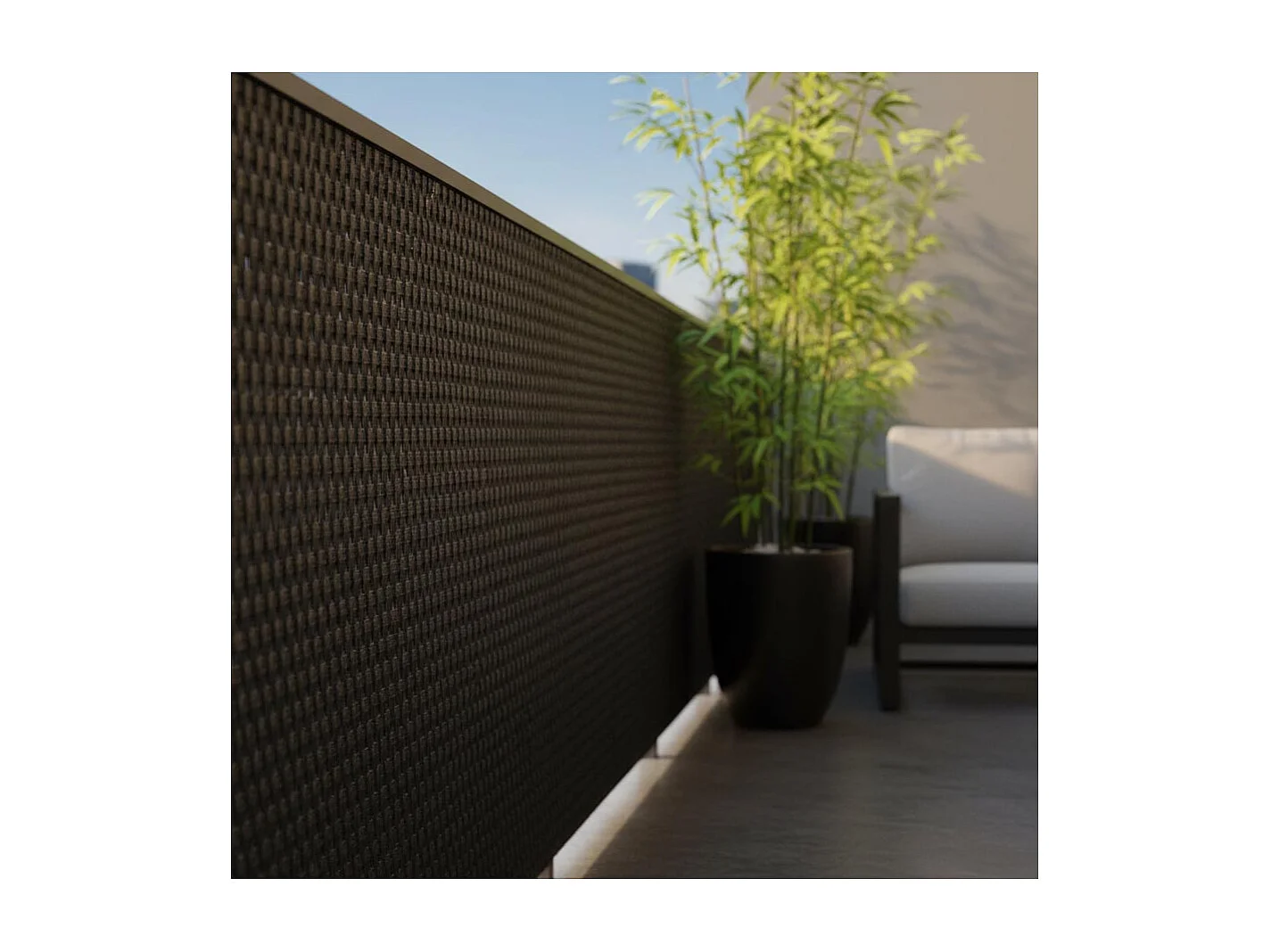 Brise-vue en résine tressée pour balcon et clôture coloris marron foncé 0.9 x 3 m