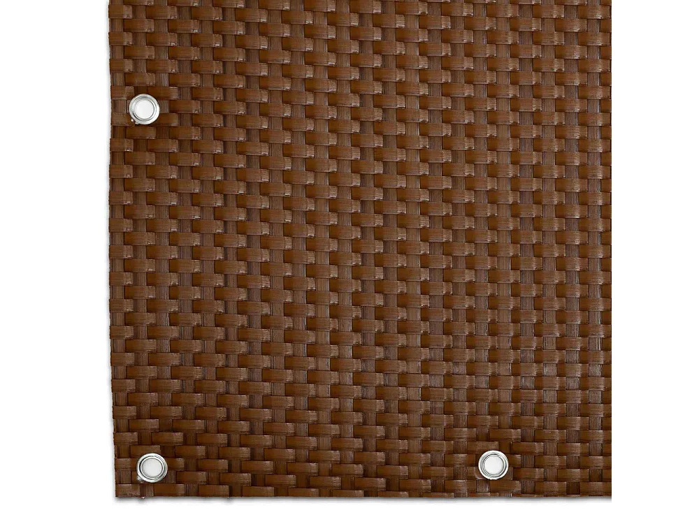 Brise-vue en résine tressée avec oeillets métalliques coloris miel 1 x 5 m