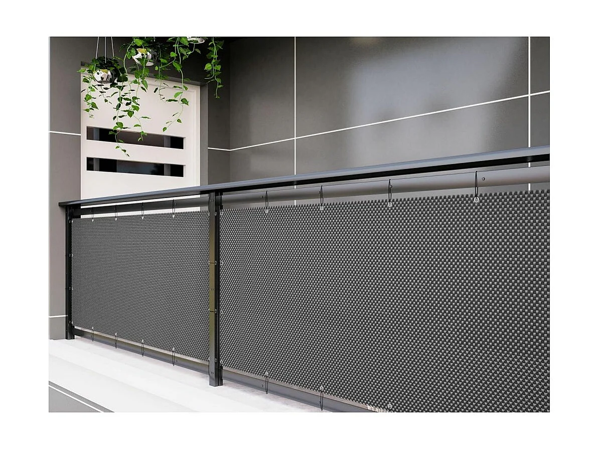 Brise-vue en résine tressée avec oeillets métalliques coloris miel 0.9 x 5 m