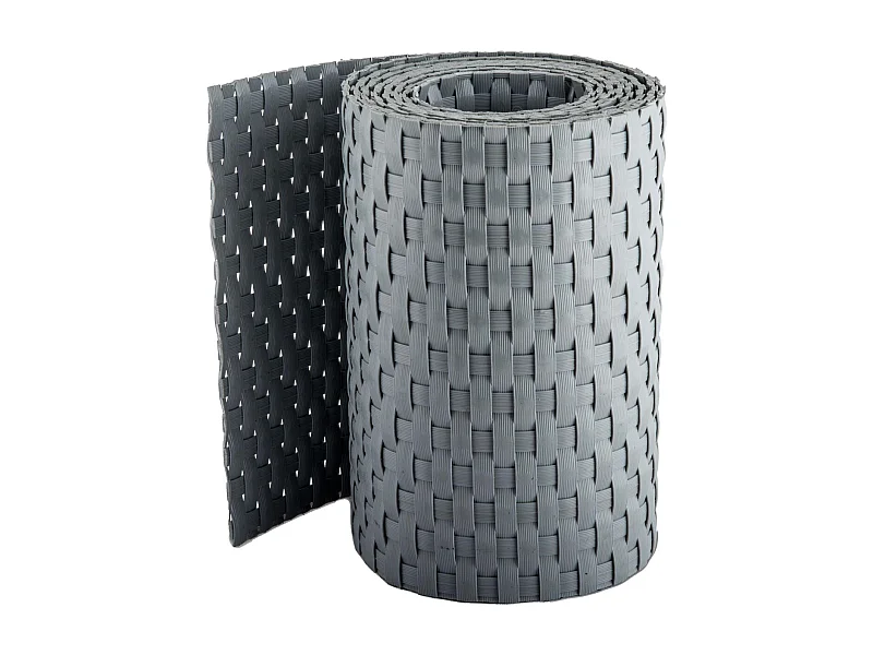 Bande brise-vue en résine tressée pour clôture rigide 19 x 255 cm Gris clair