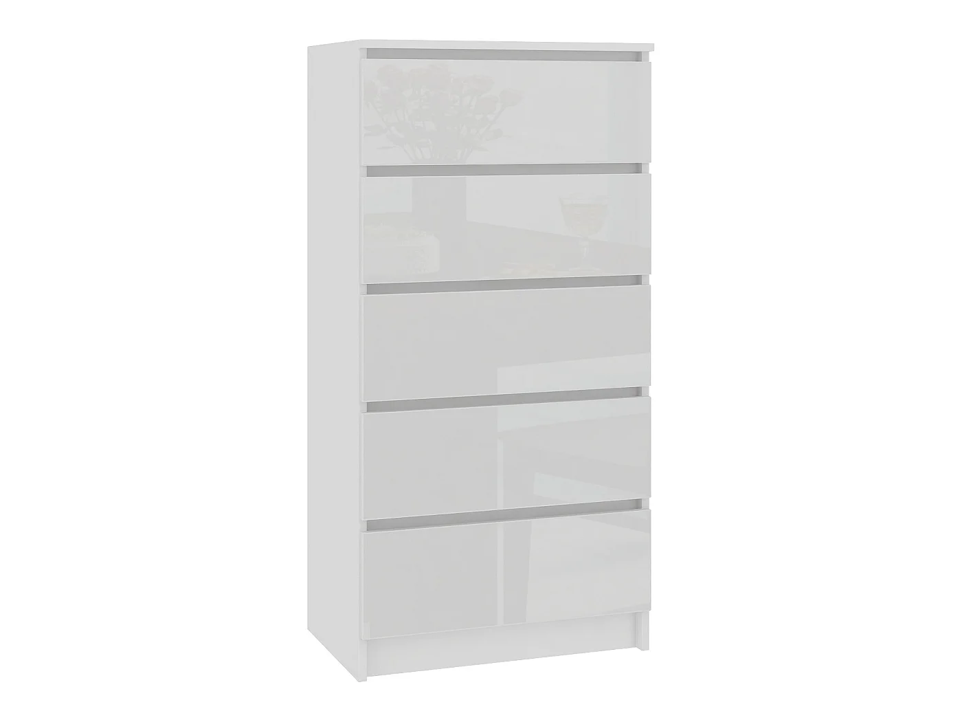 SKANDI | Cómoda contemporánea para dormitorio + salón + escritorio 121x60x40 cm | 5 cajones | Diseño moderno | Armario