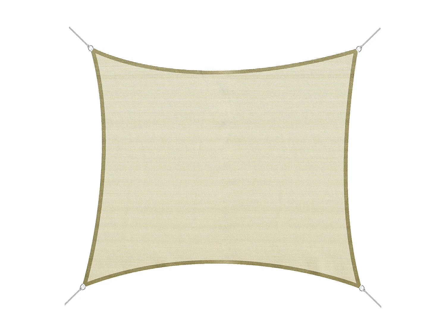 Voile d'ombrage rectangulaire 3 x 4 m polyéthylène haute densité résistant aux UV coloris crème