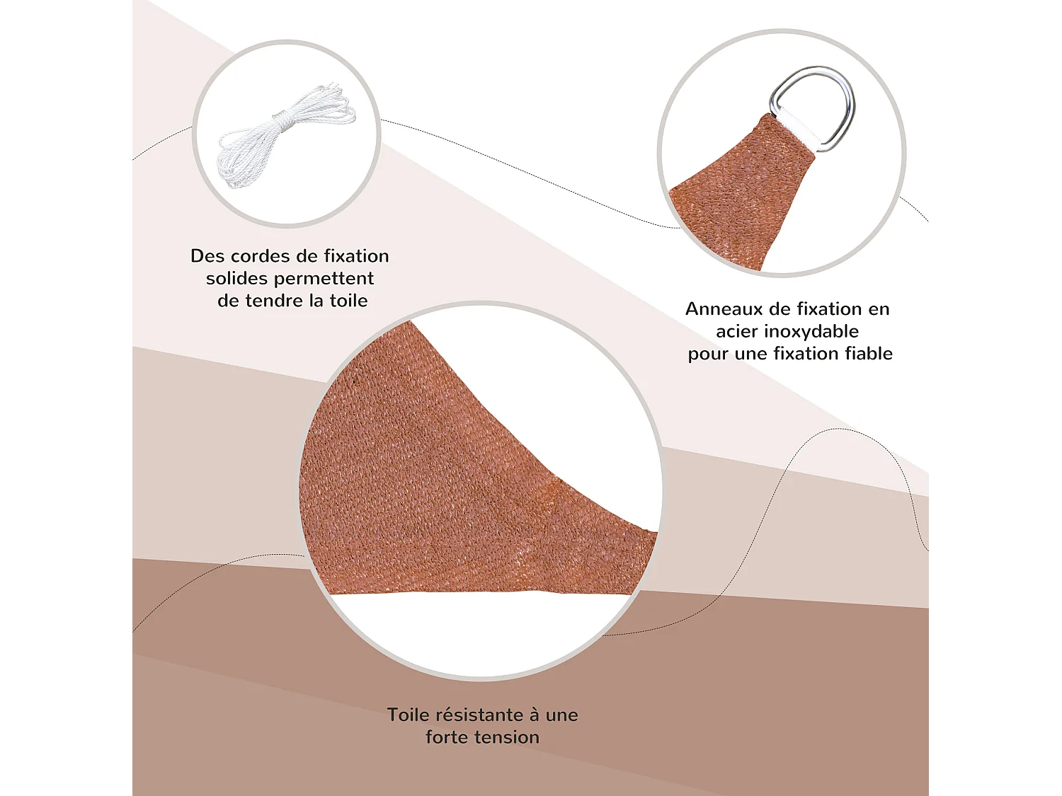 Voile d'ombrage rectangulaire 3 x 4 m polyéthylène haute densité résistant aux UV rouge