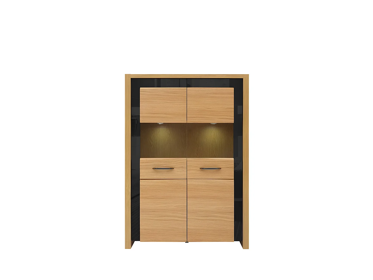 ARISSIO | Vitrine 2 portes style moderne salon/salle à manger | 149.5x105x40 | Verre trempé | Vitrine double