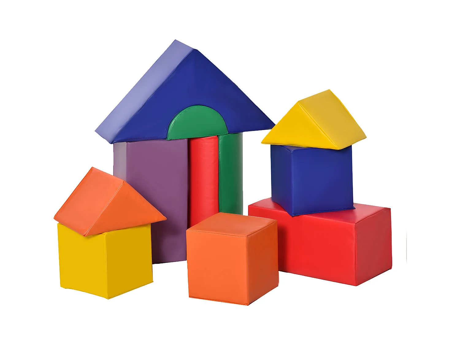 11 blocs de construction en mousse XXL - modules de motricité - jouets éducatifs - certifiés normes EN71-1-2-3 - mousse EPE revêtement PU multicolore