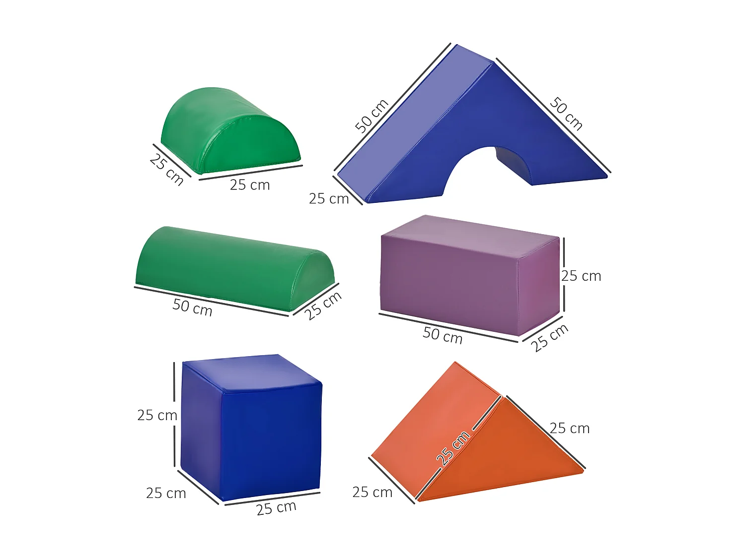 11 blocs de construction en mousse XXL - modules de motricité - jouets éducatifs - certifiés normes EN71-1-2-3 - mousse EPE revêtement PU multicolore
